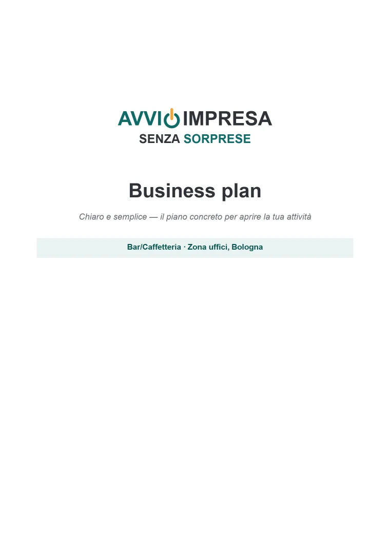 La copertina del tuo business plan
